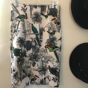 Tropical bird pencil skirt